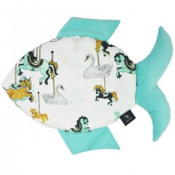 Poduszka Fisherka - Velvet Aqua Funfair