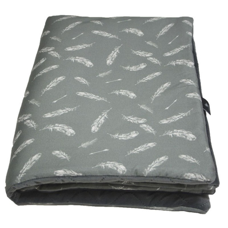 Medium Blanket 75x100cm Dark Grey Feathers Velvet Lanila