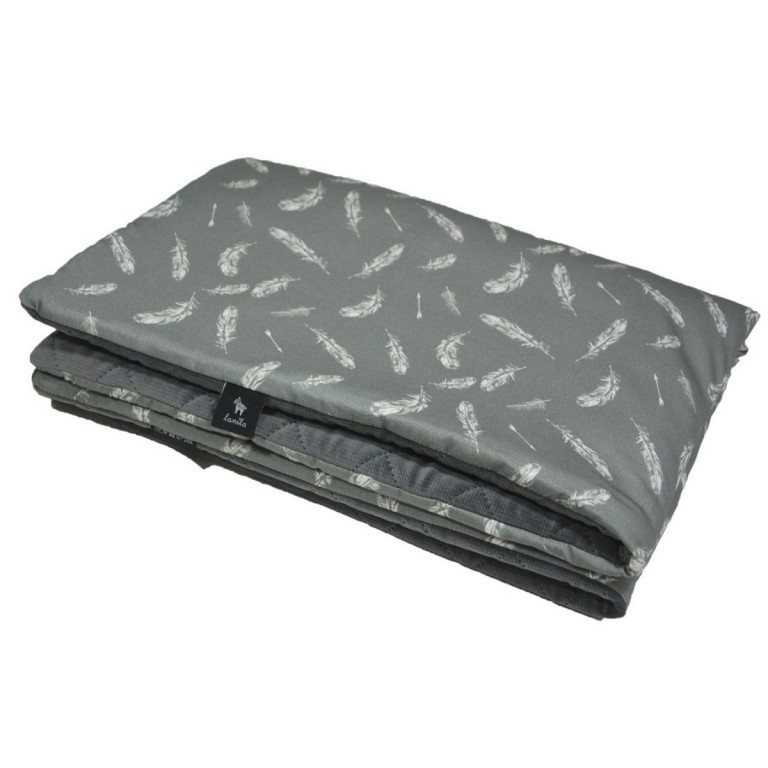 Medium Blanket 75x100cm Dark Grey Feathers Velvet Lanila