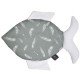 Fish Pillow White Feathers - Velvet