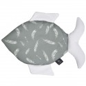Fish Pillow White Feathers - Velvet