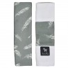 Seatbelt Cover Dark Grey White Feathers - Velvet