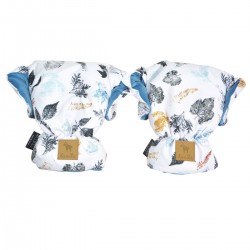 Waterproof Muff/Gloves Blue Goldenprint Velvet